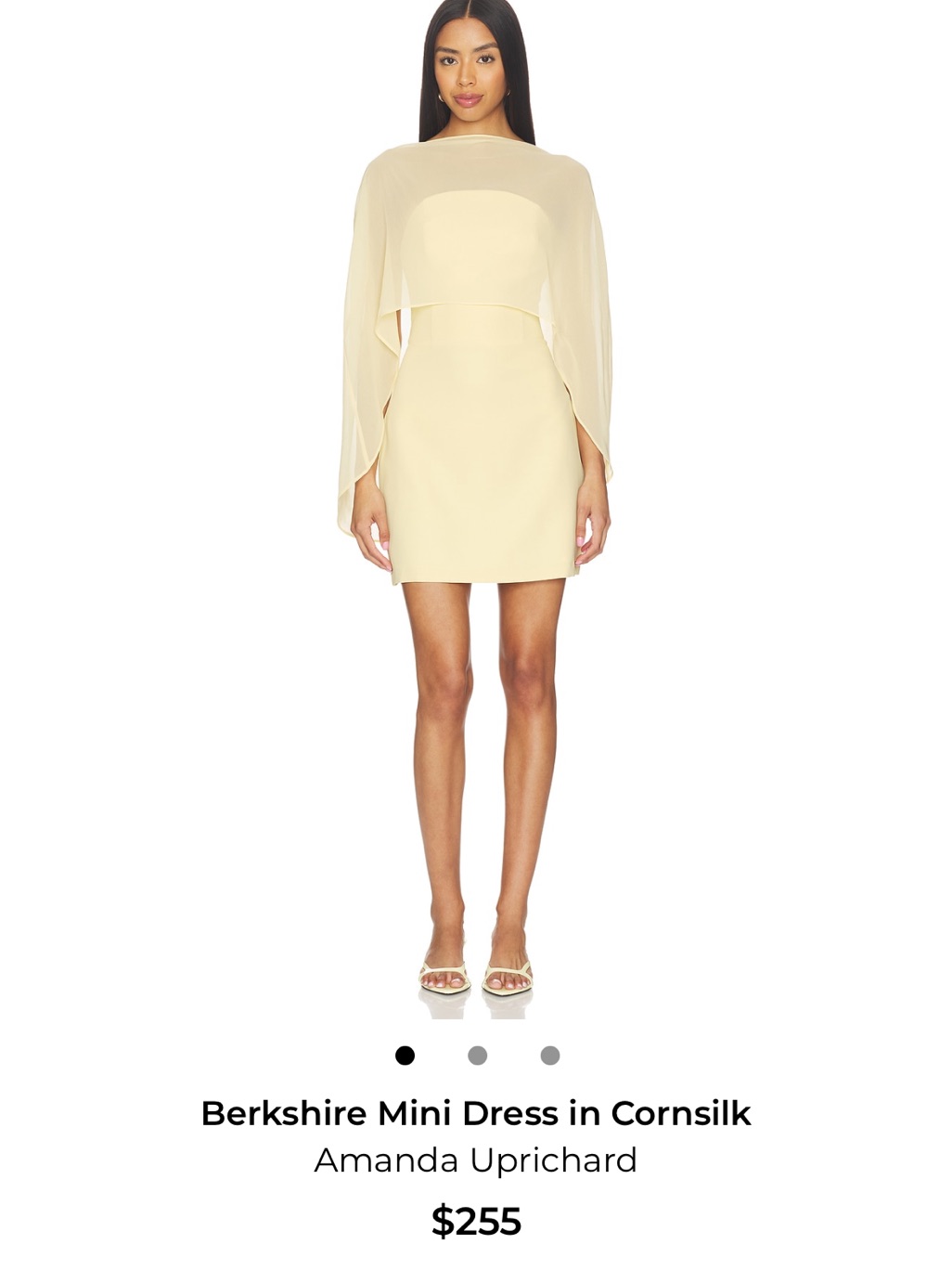 Amanda Uprichard Cornsilk Cape-Overlay Mini Dress